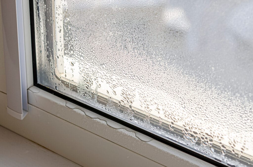 drops,of,condensate,and,black,mold,on,a,substandard,metal plastic