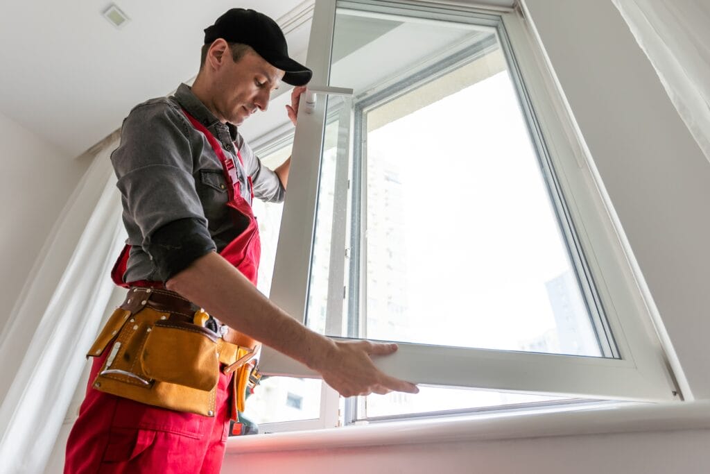 cheerful,young,man,mounting,a,kitchen,window